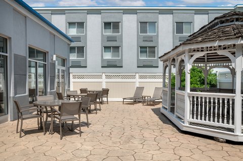 Cozy guest patio perfect for relaxing and recharging.