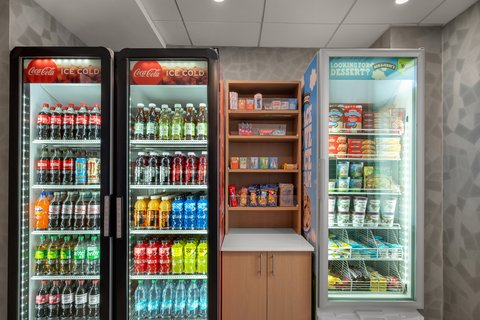 Cold beverages and tasty snacks, ready when you are.