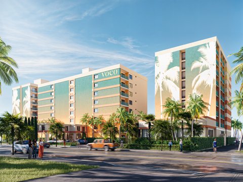 Exterior of voco The Shelby - Myrtle Beach near the ocean.