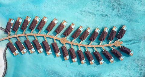 Grand Water Villa With Pool Aerial View