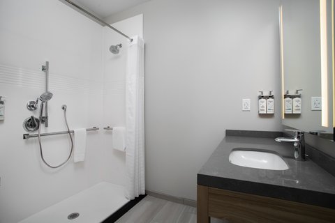 Enjoy the convenience of an accessible roll-in shower.