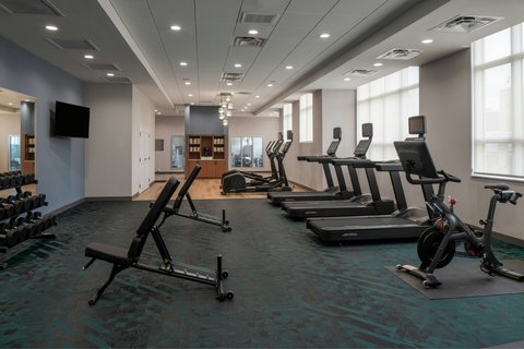 Fitness Center has hydration station & cardio.