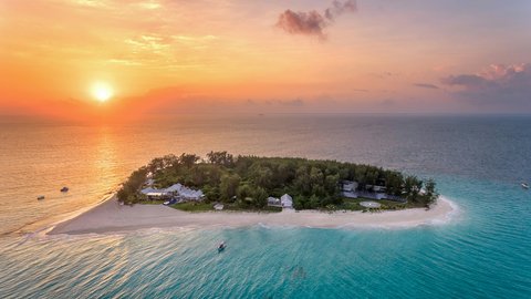 Thanda Island Aerial View Sunset ret
