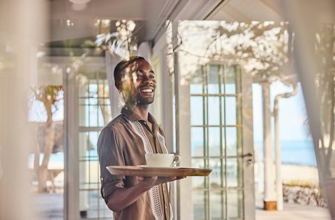 Thanda Island Service Butler coffee Hywell Waters