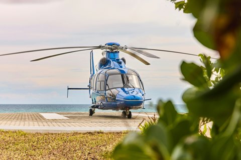 Thanda Island Helicopter Airbus ECB helipad Hywell Waters retBF