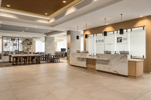 Easy check-in near lobby seating in downtown Houston.