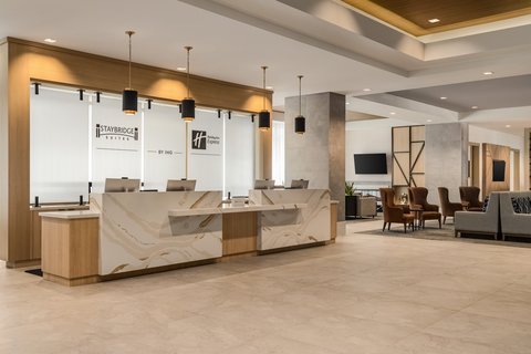 Welcoming front desk for easy check-in in downtown Houston.
