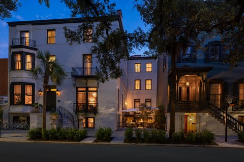 The Douglas Facade at Night - Savannah , GA