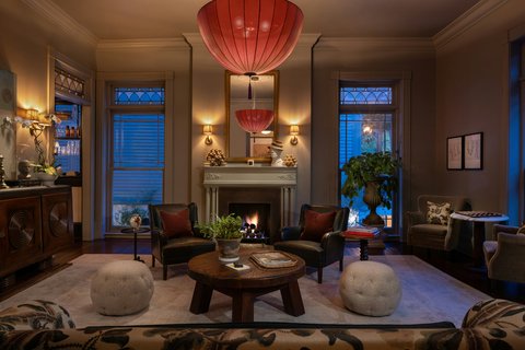 The Parlor in the Evening - The Douglas, Savannah , GA