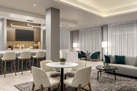 Bar and lounge area with cozy seating and evening ambiance.