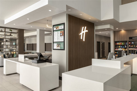 Mile High Landing onsite restaurant with digital menu boards.