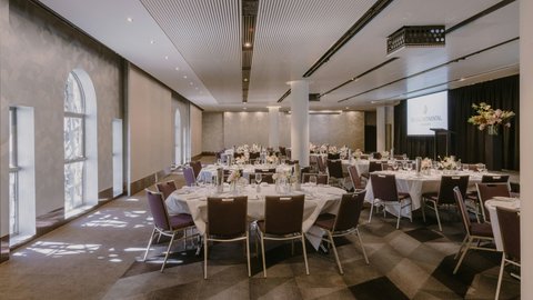 The Queens Ballroom side room view showing arch window feature