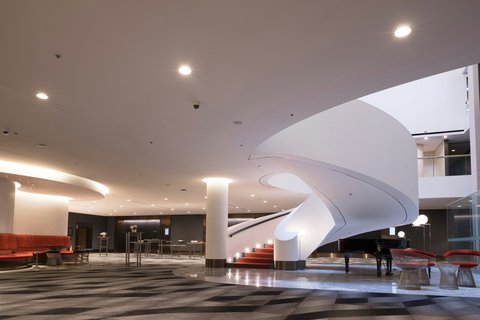 Pre-function space adjacent to hotel ballrooms and meeting space