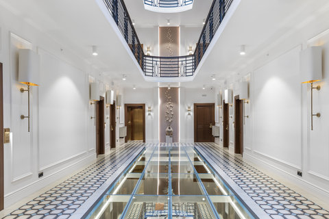 Walk across the glass walkways in our stunning corridor
