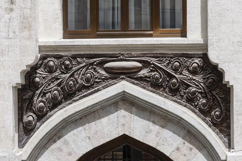 Intricate stonework reveals the craftsmanship of another era