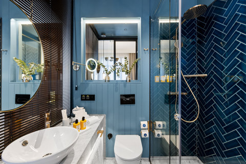 Our bathrooms are stocked with all you need to feel at home