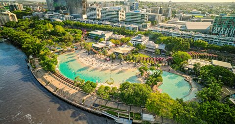 Stroll and Relax by South Bank Lagoon Along the Brisbane River.