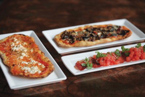 Oven-Fired Pizza and Tomatoes