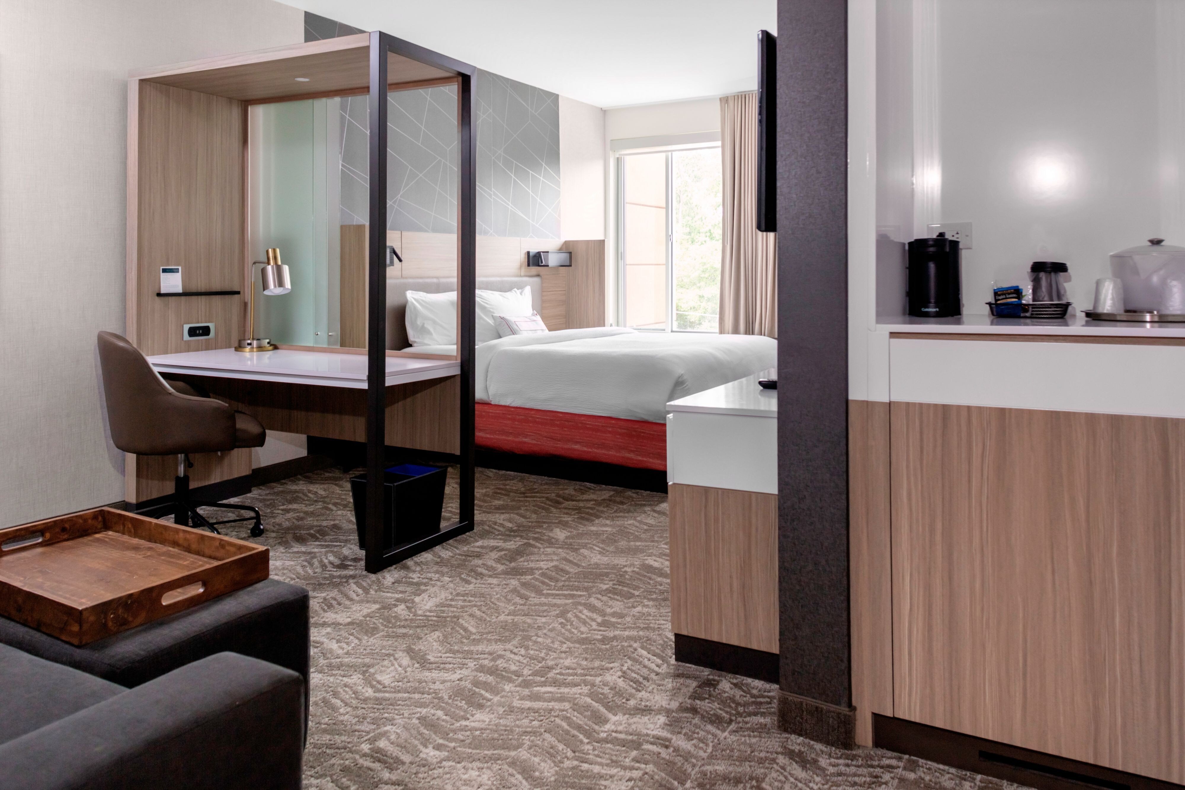 SpringHill Suites by Marriott Suwanee Johns Creek-guestroom-King suite with mini-fridge and pullout sofa bed.jpg
