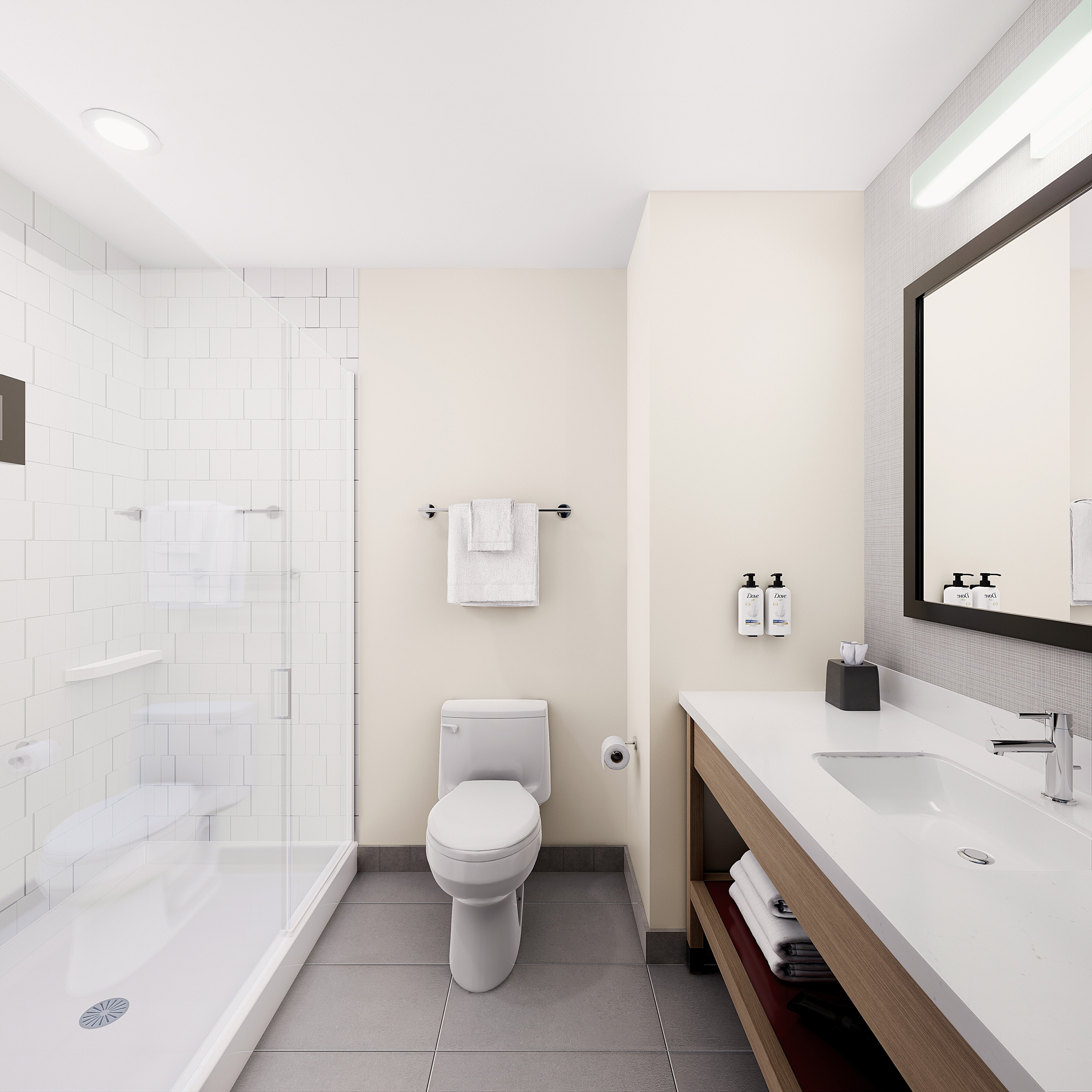GARNER HOTEL DECATUR BY IHG-guestroom-Our well-lit guest bathroom has a spacious walk in shower..jpg