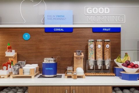 Hot and cold cereal every day, plus fresh fruit for breakfast