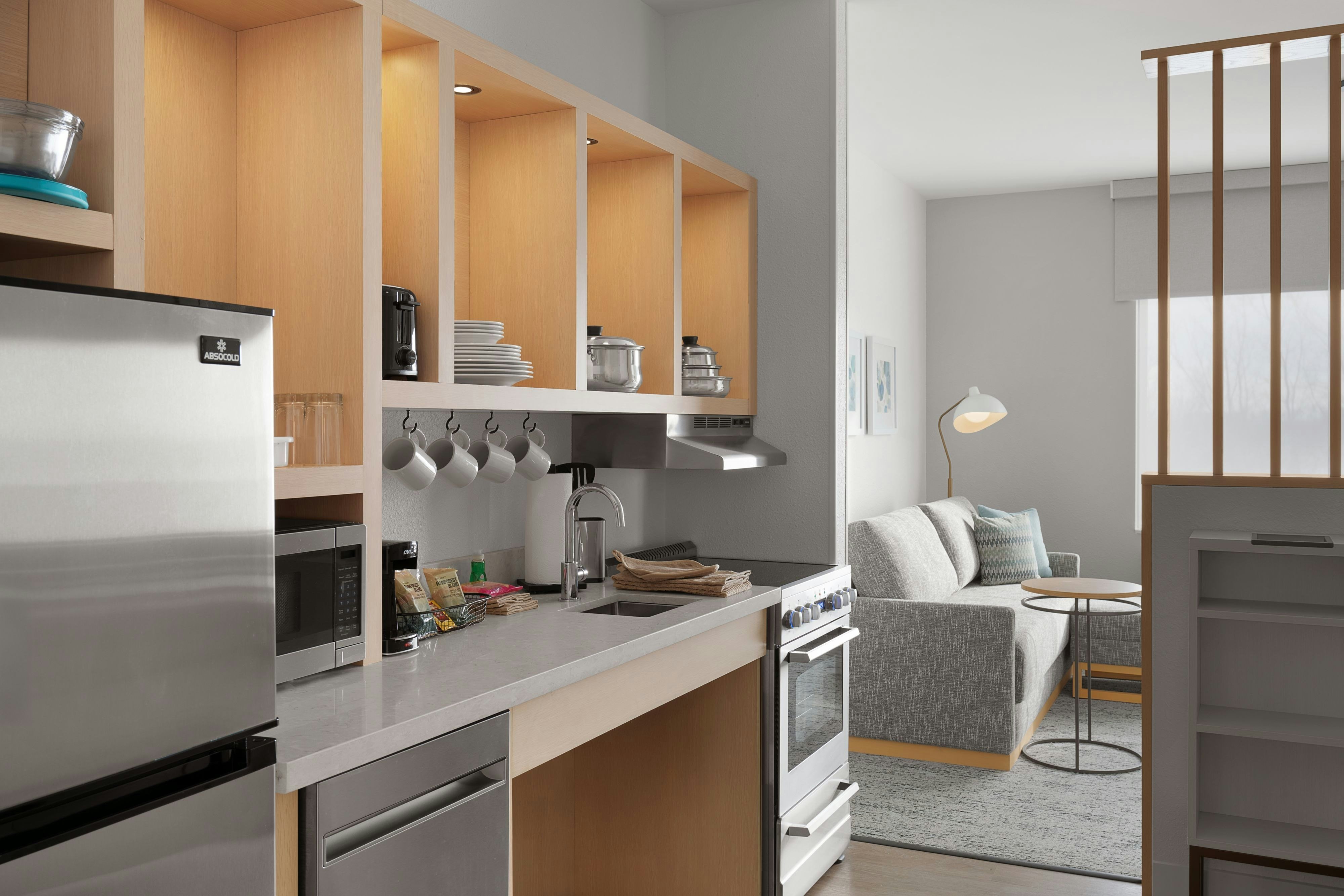 TownePlace Suites by Marriott Crown Point-guestroom-One-Bedroom Suite Kitchen.jpg