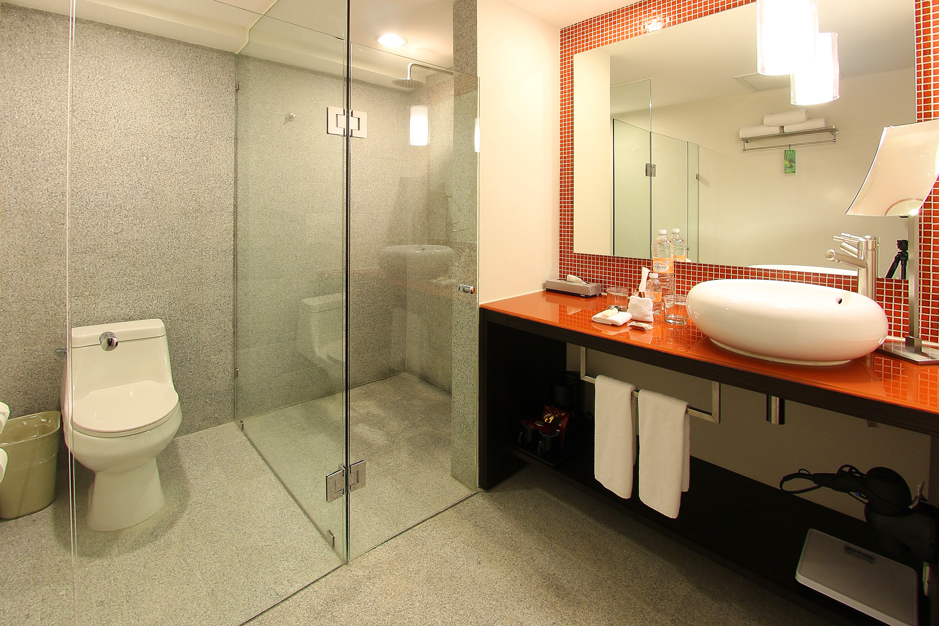 FIESTA INN MERIDA-guestroom-Deluxe Room, 1 King Bathroom.jpg