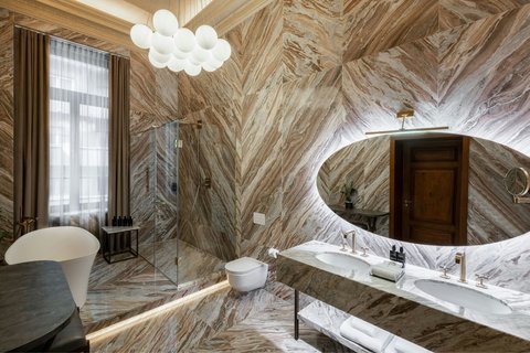 Spacious Marble Bathroom