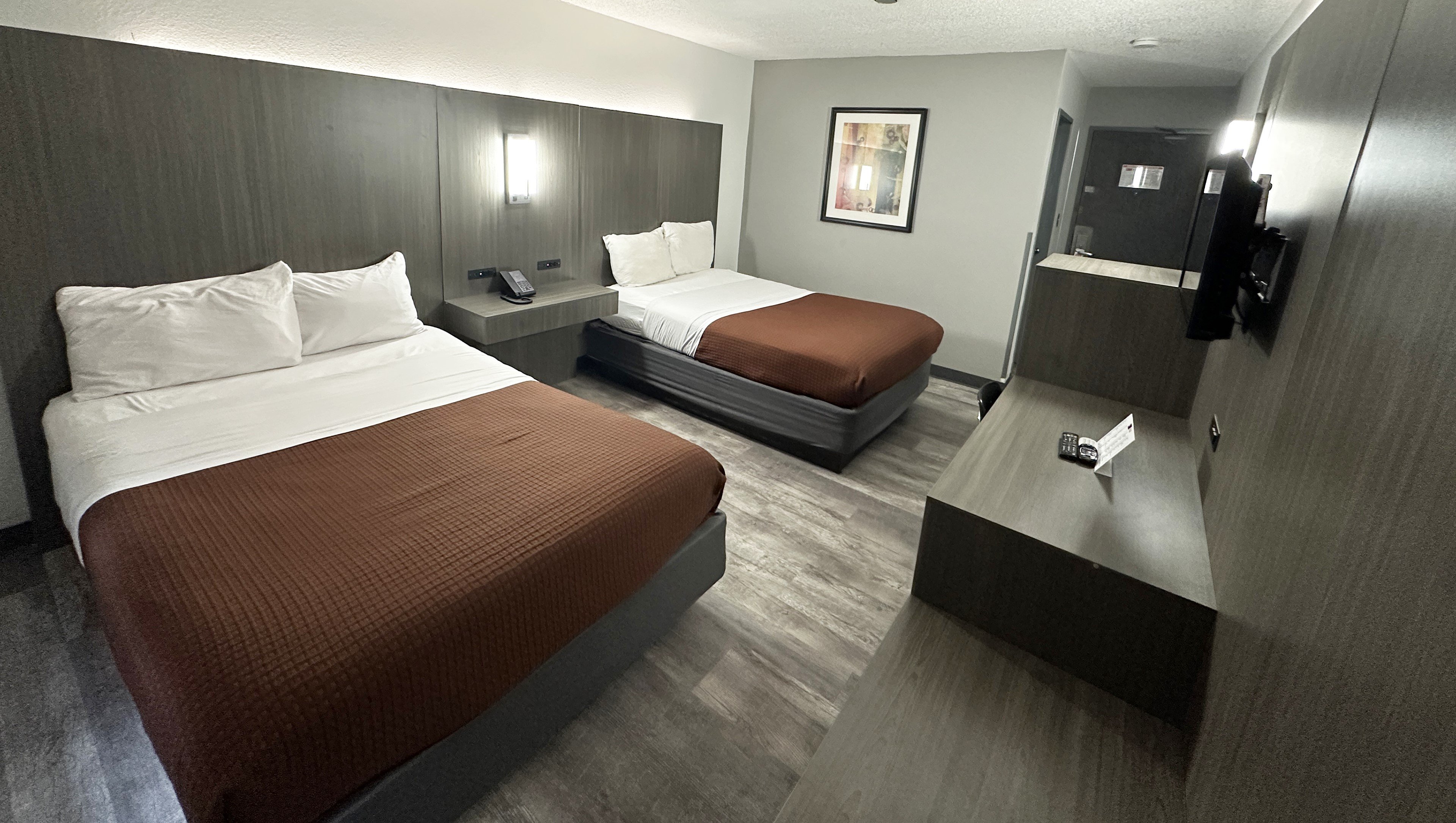 Magnuson Hotel Fort Wayne Nort-guestroom-Magnuson Hotel Fort Wayne North Guestroom Two Double Beds.jpg