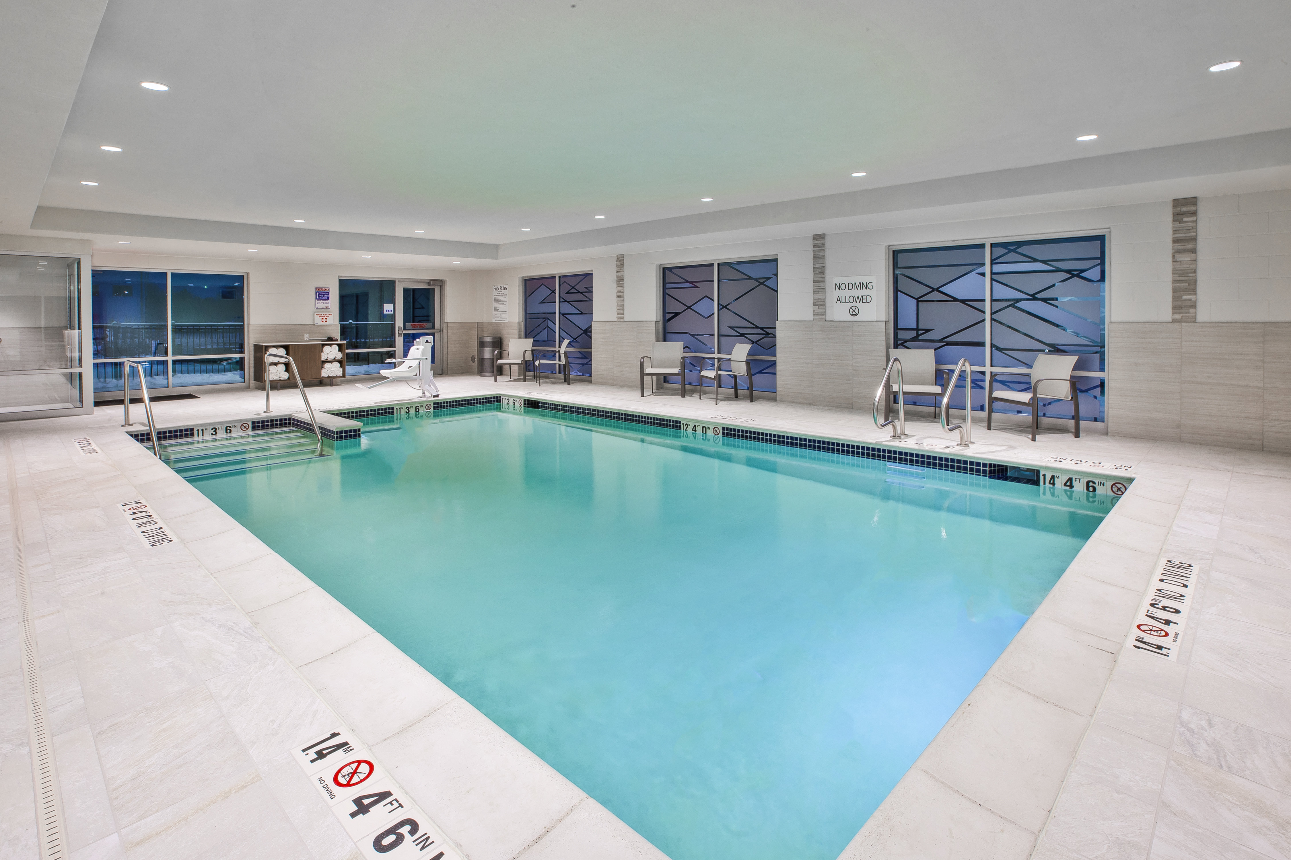 Have a relaxing day in our heated indoor pool. 