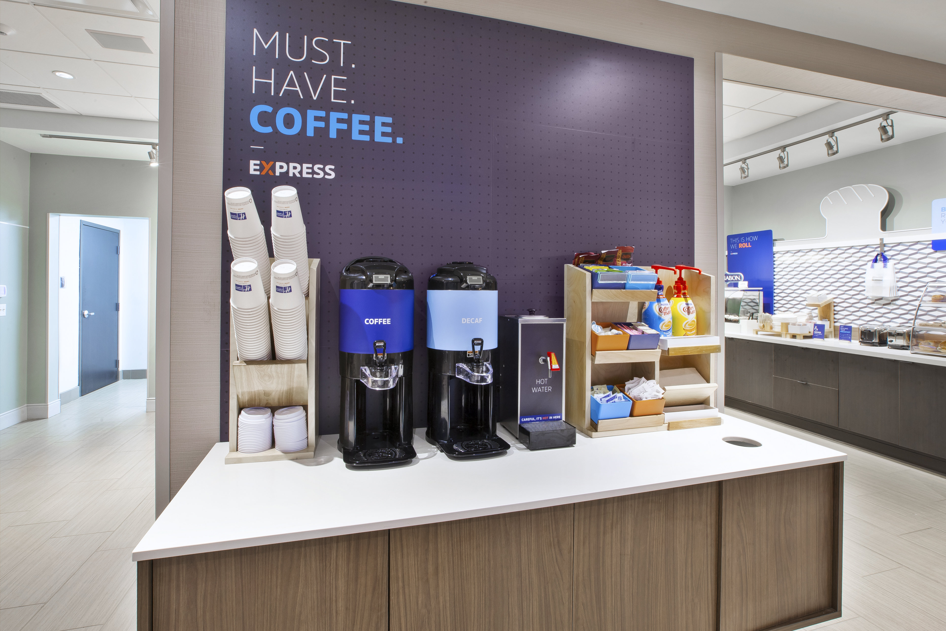 Start your day with a cup of complimentary coffee. 