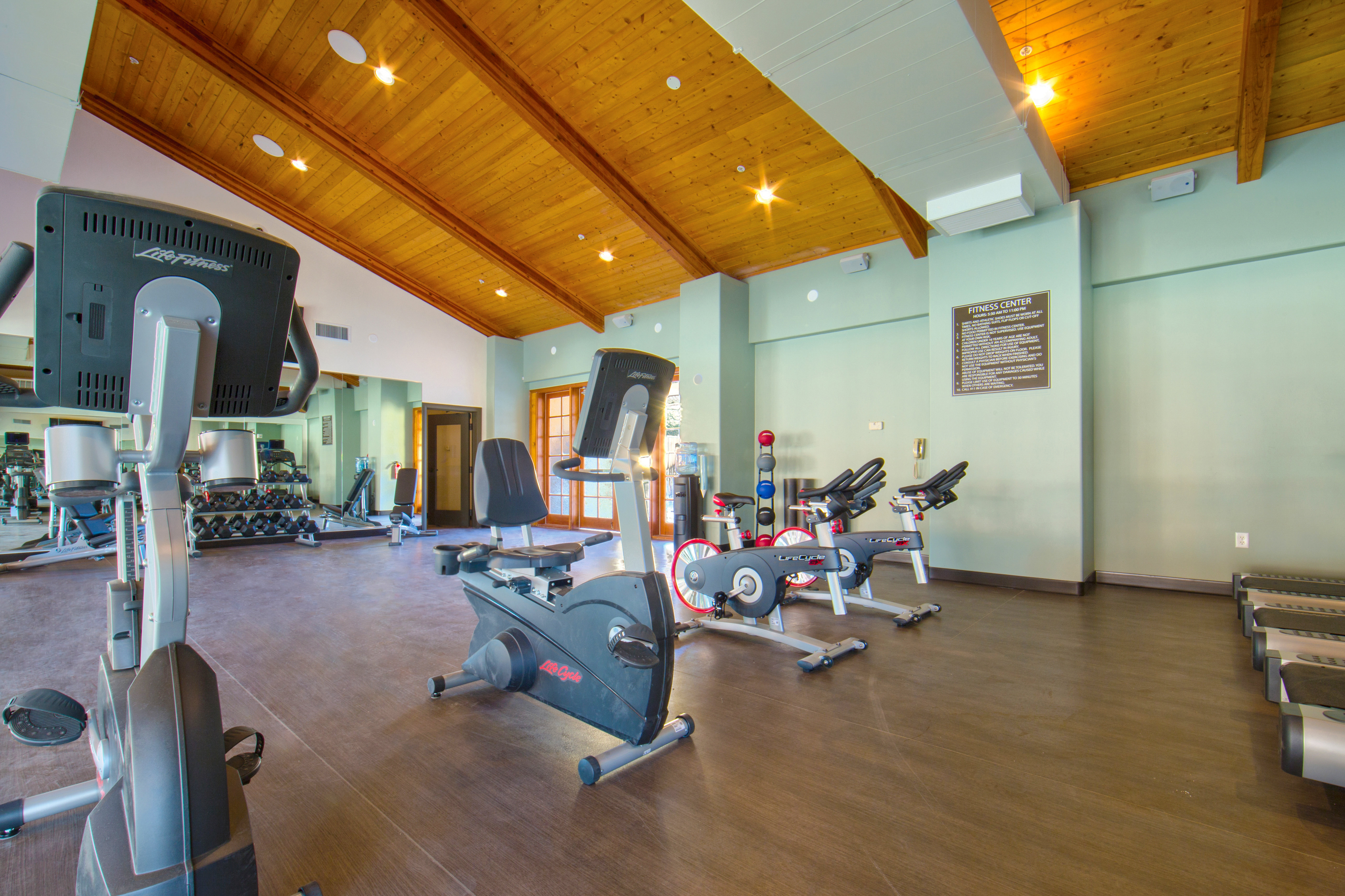 Enjoy the complimentary fitness center while staying at the resort