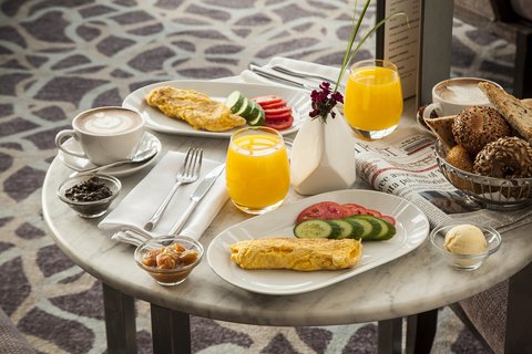 A balanced breakfast for late-riser at the IC Tel Aviv Lobby