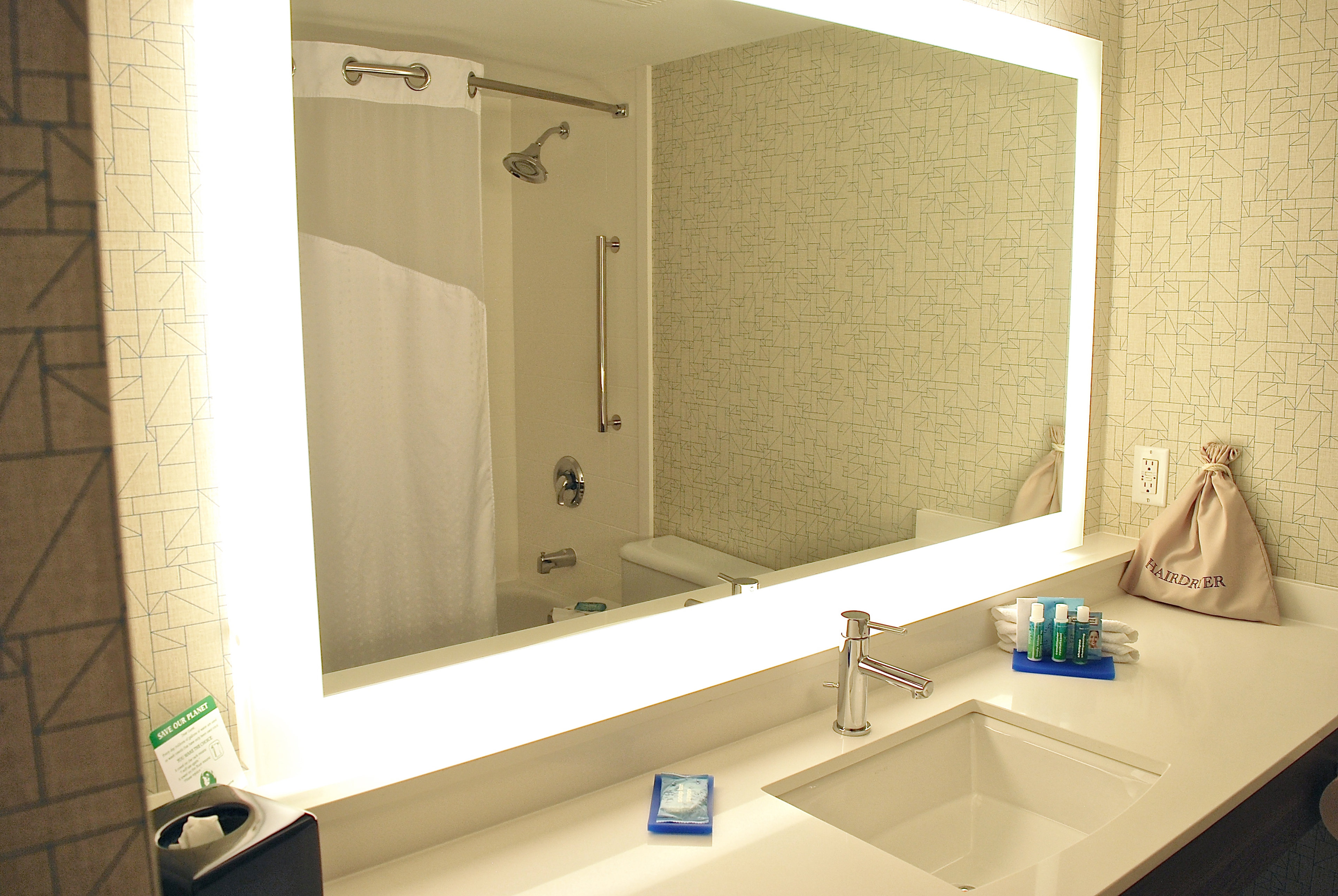 Enjoy ample counter space in our spacious guest bathrooms.