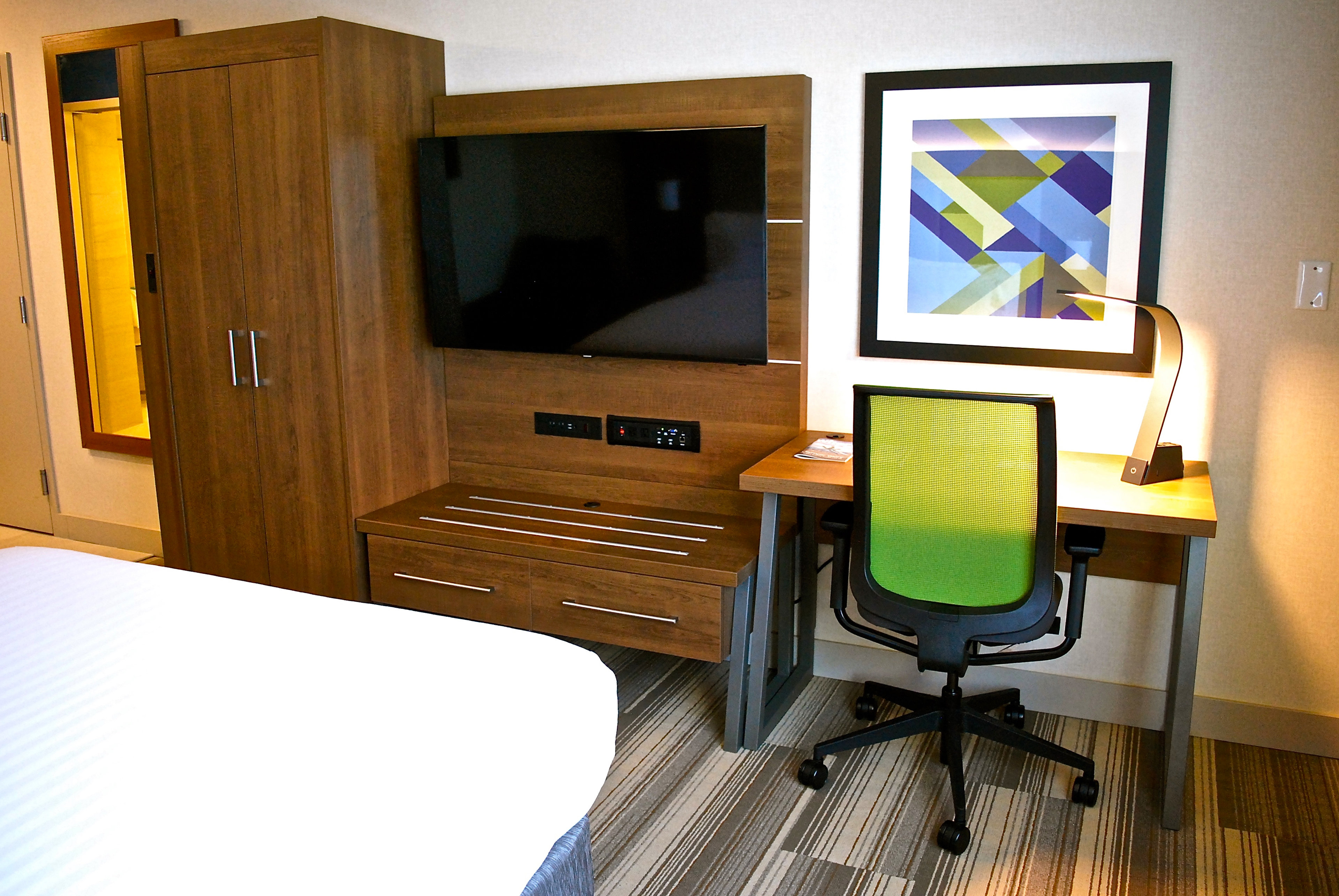 Our room offers a comfy and contemporary space. 