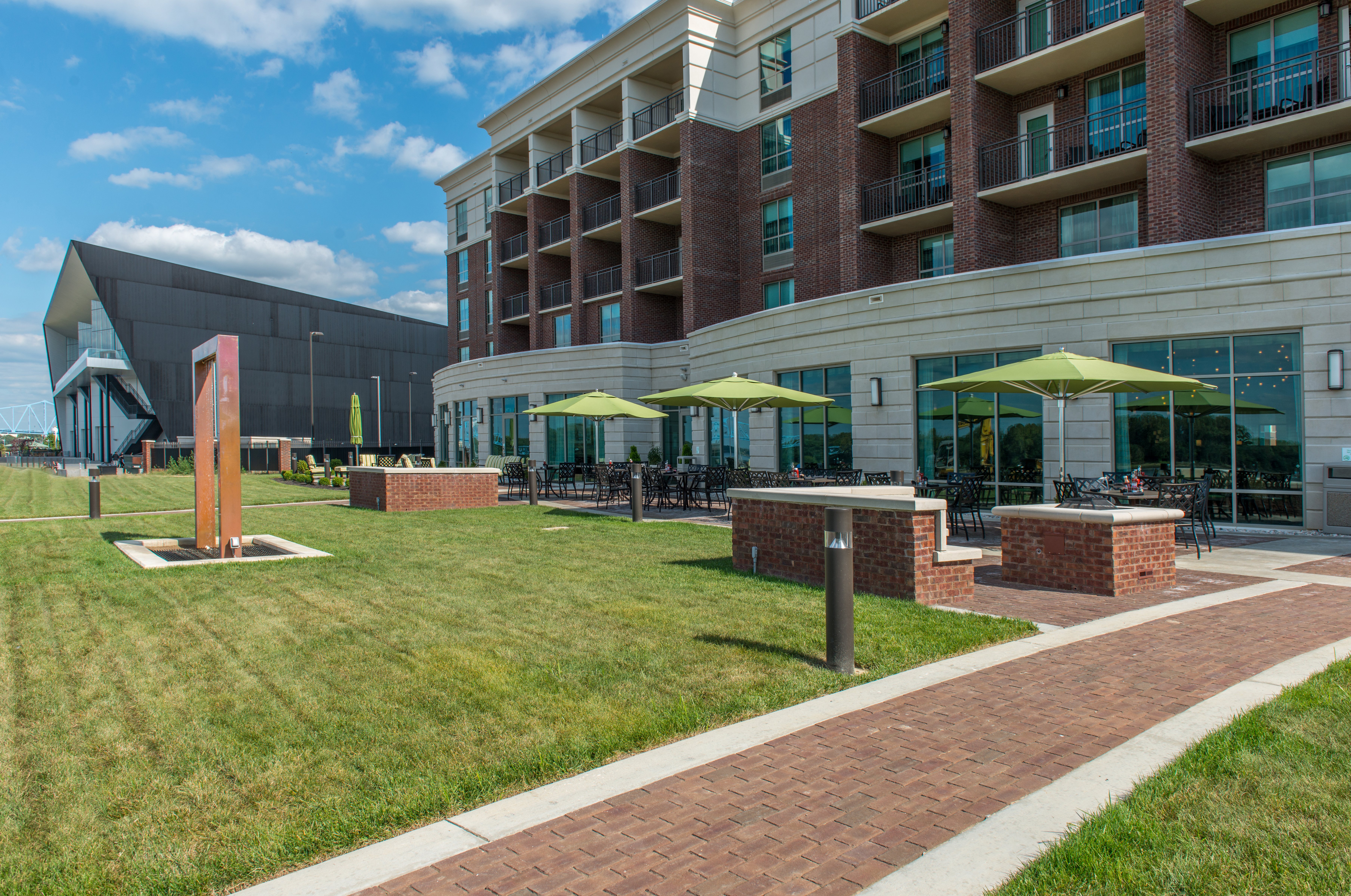 Owensboro's riverfront River Walk leads you straight to our patio!