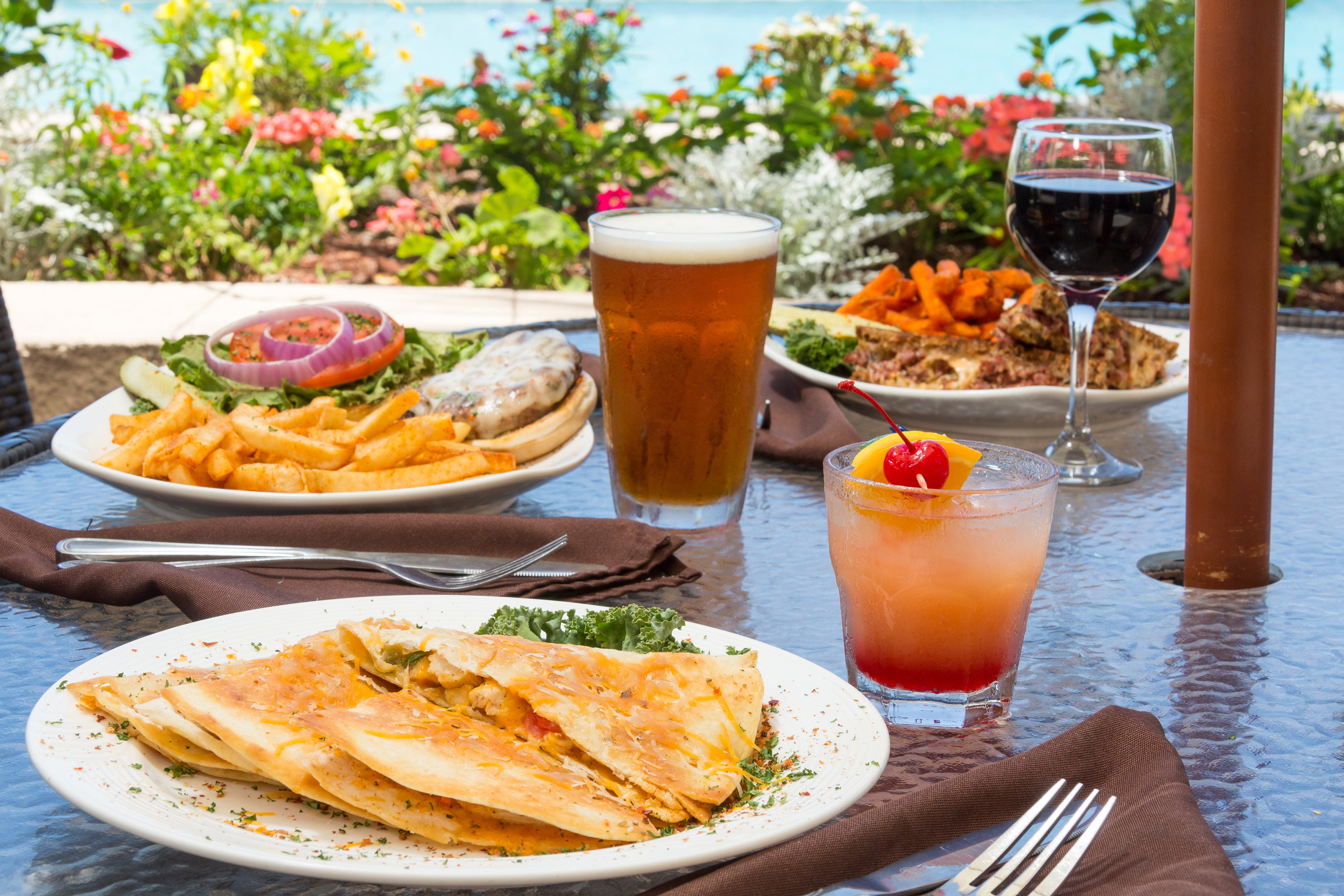 Trio of Lunch Entrees Served on our Ocean Front Deck