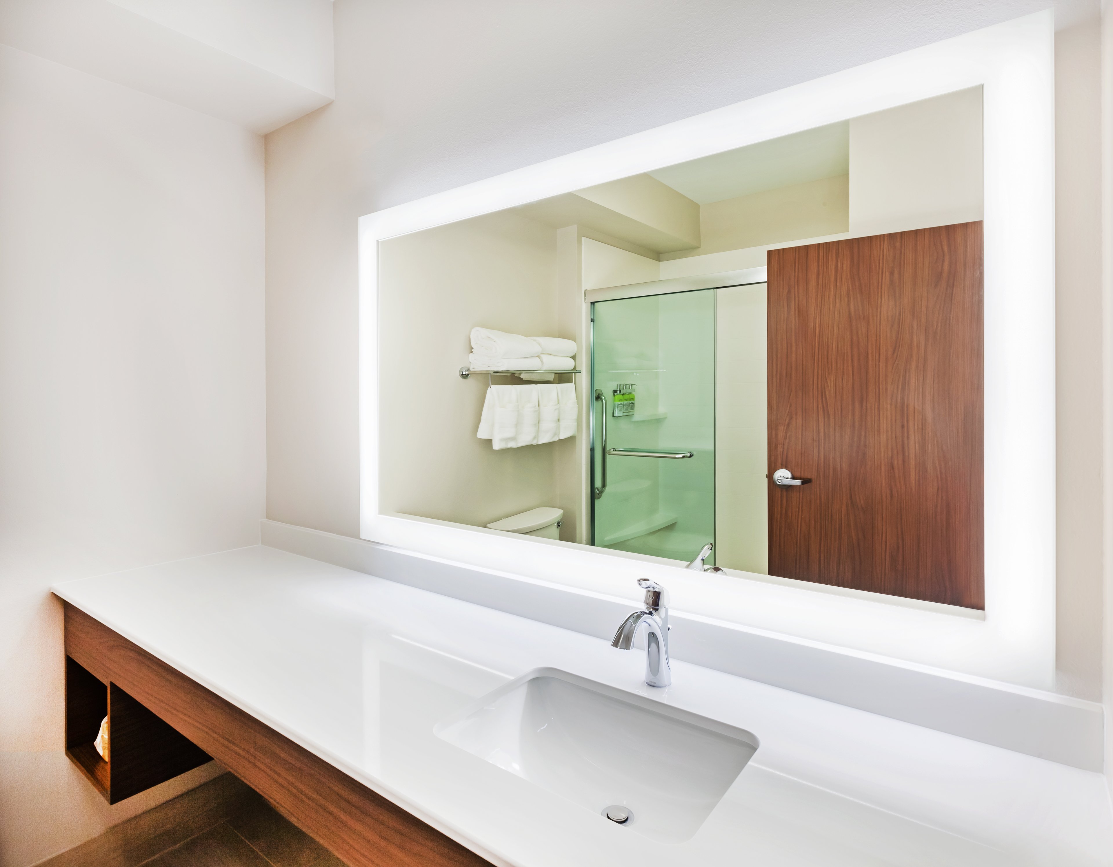 Holiday Inn Express Lenexa Overland Park King Room Guest Bathroom 