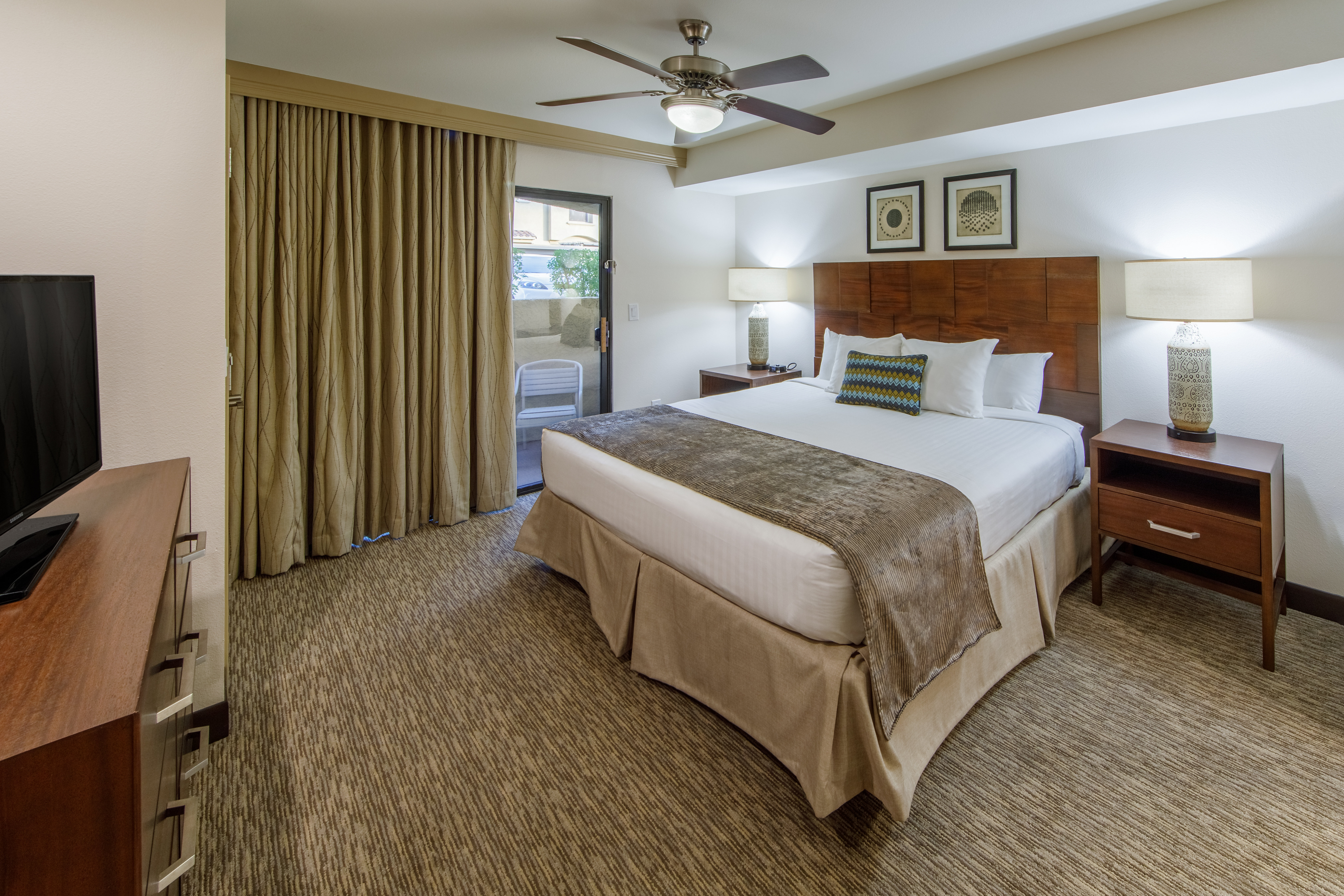 King sized beds are offered in all of our villas 