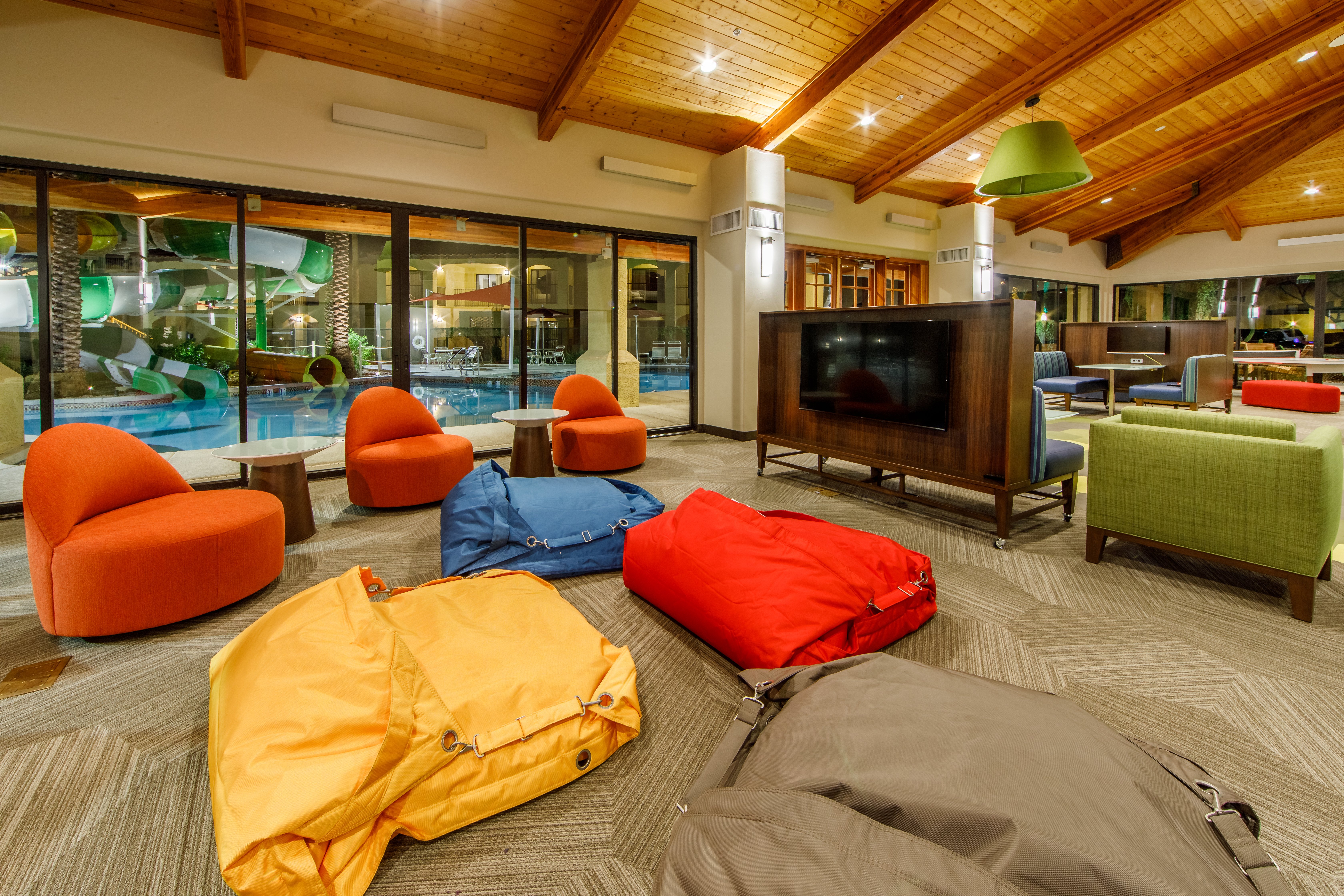 Gather around the TV and relax in our activity center  