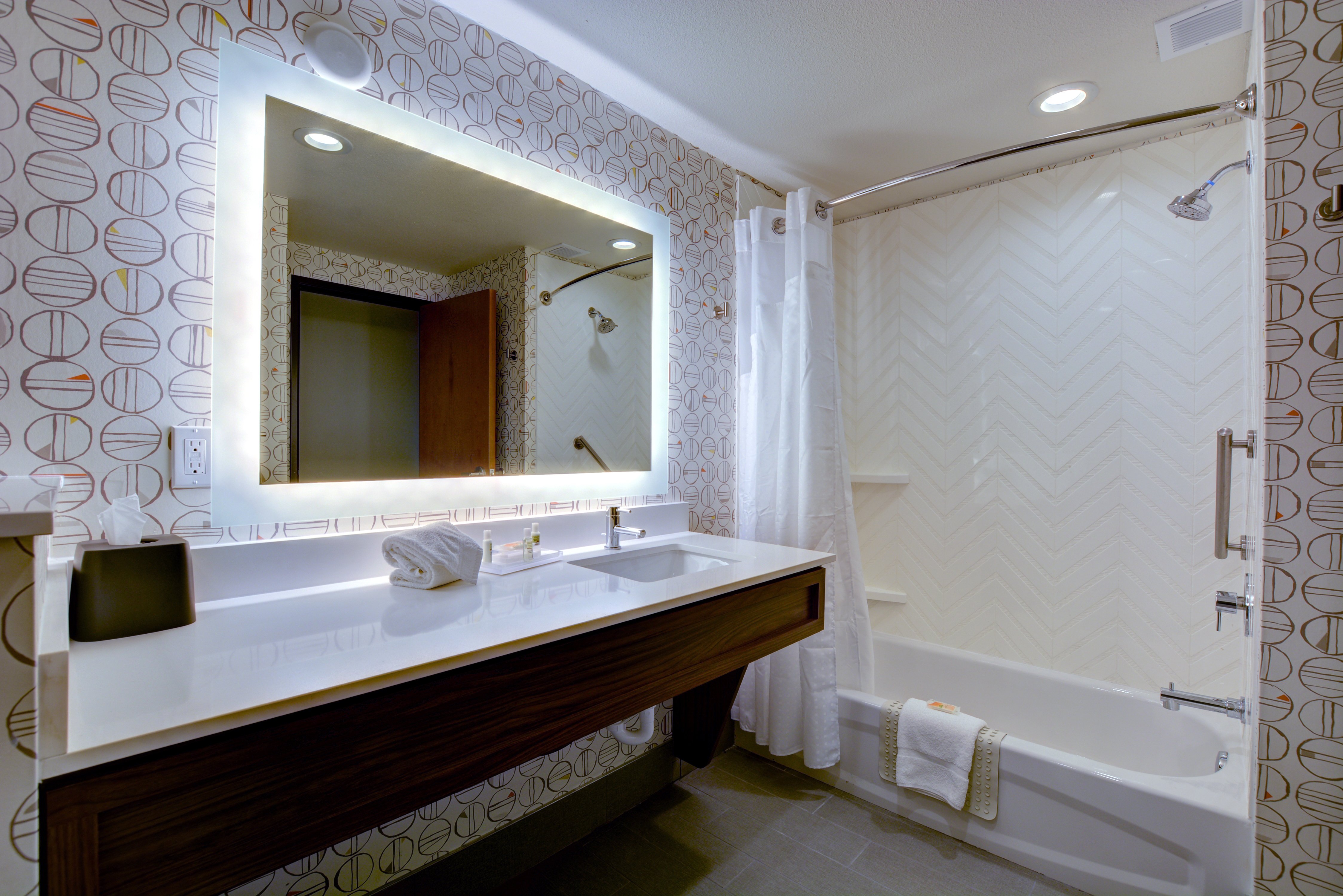 New guest bathrooms have the perfect lighting to start your day!