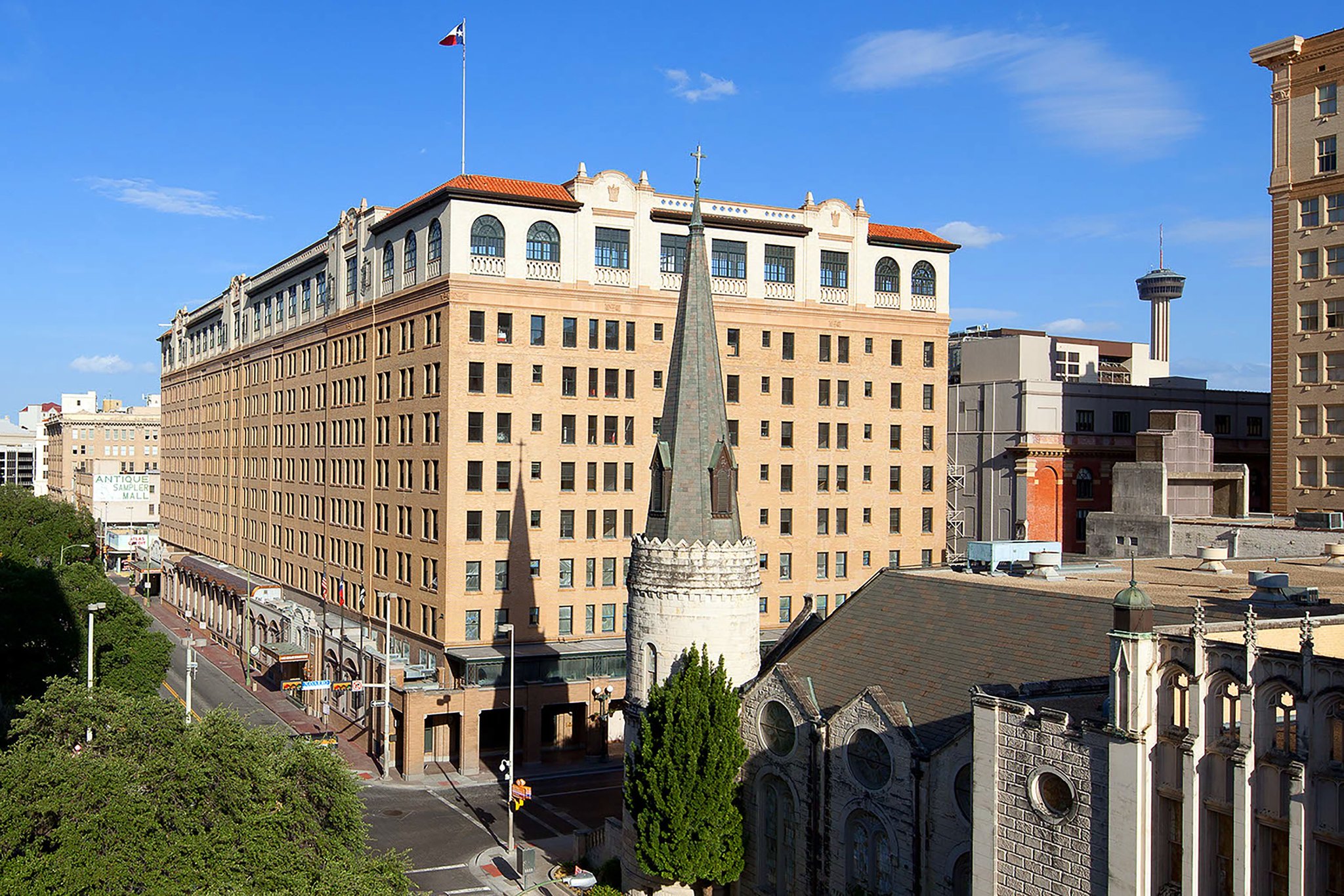 The St. Anthony hotel exterior in downtown San Antonio