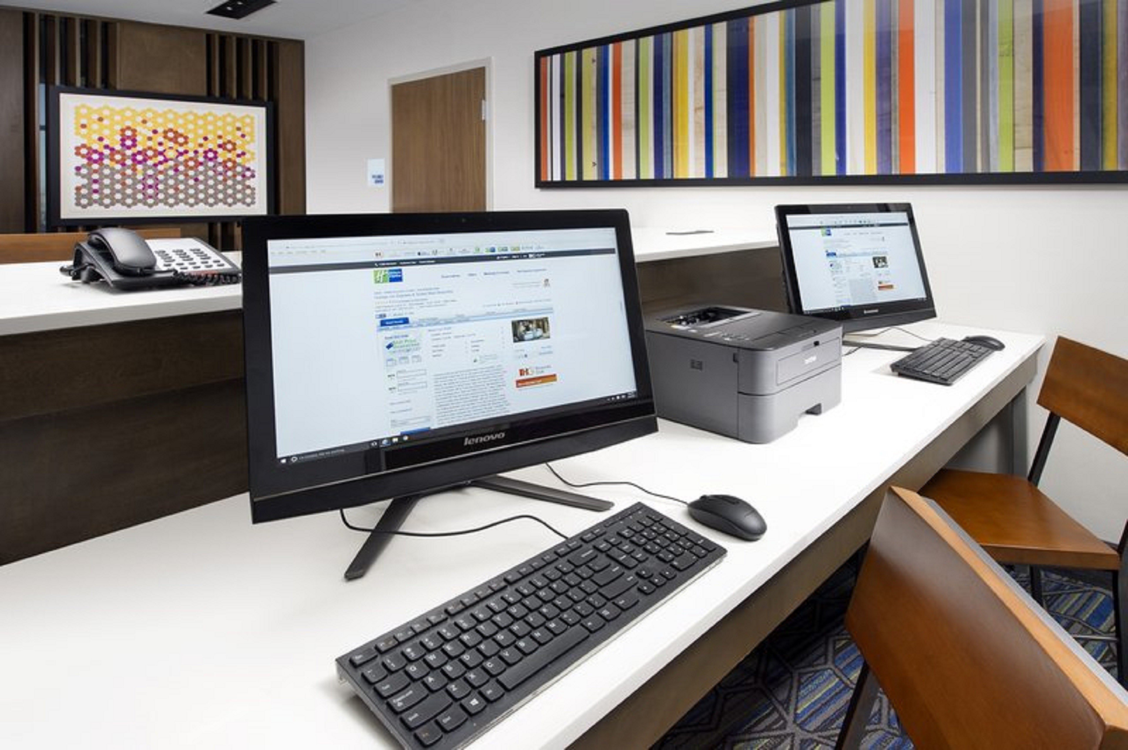 Relax and enjoy our business center with brand new desktops