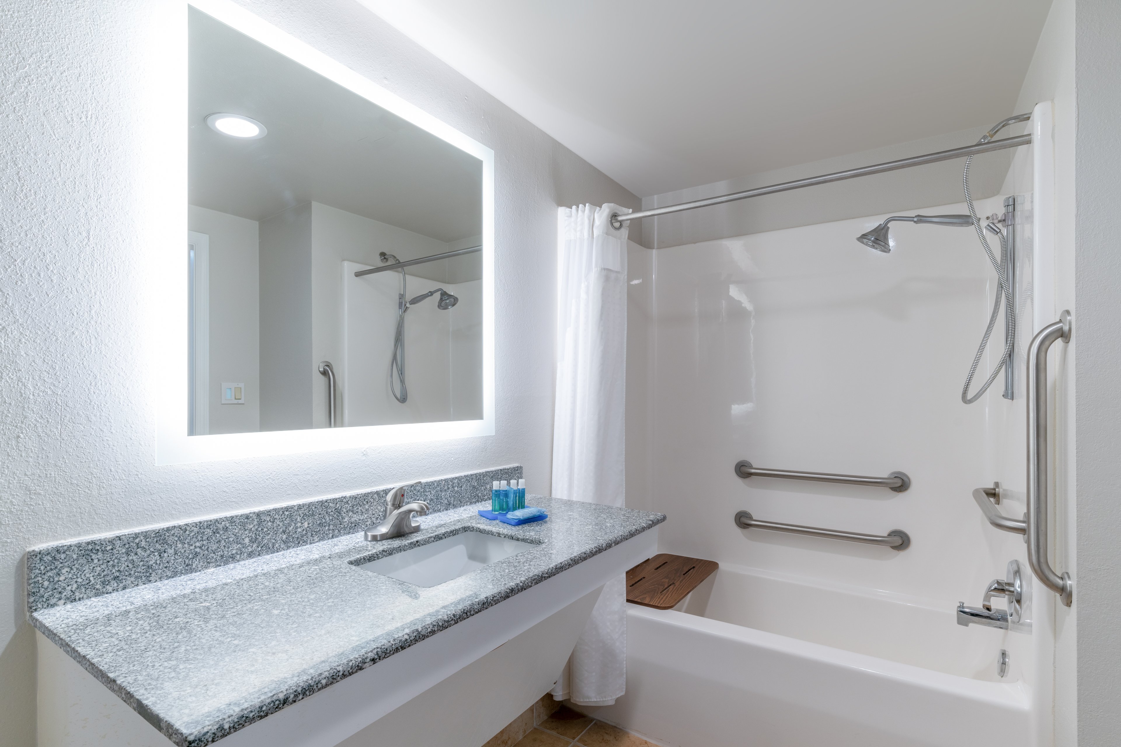 HOLIDAY INN EXP PRINCE FREDRCK BY I-guestroom-Relax in our spacious Guest Bathroom with ADA/Handicap access..jpg