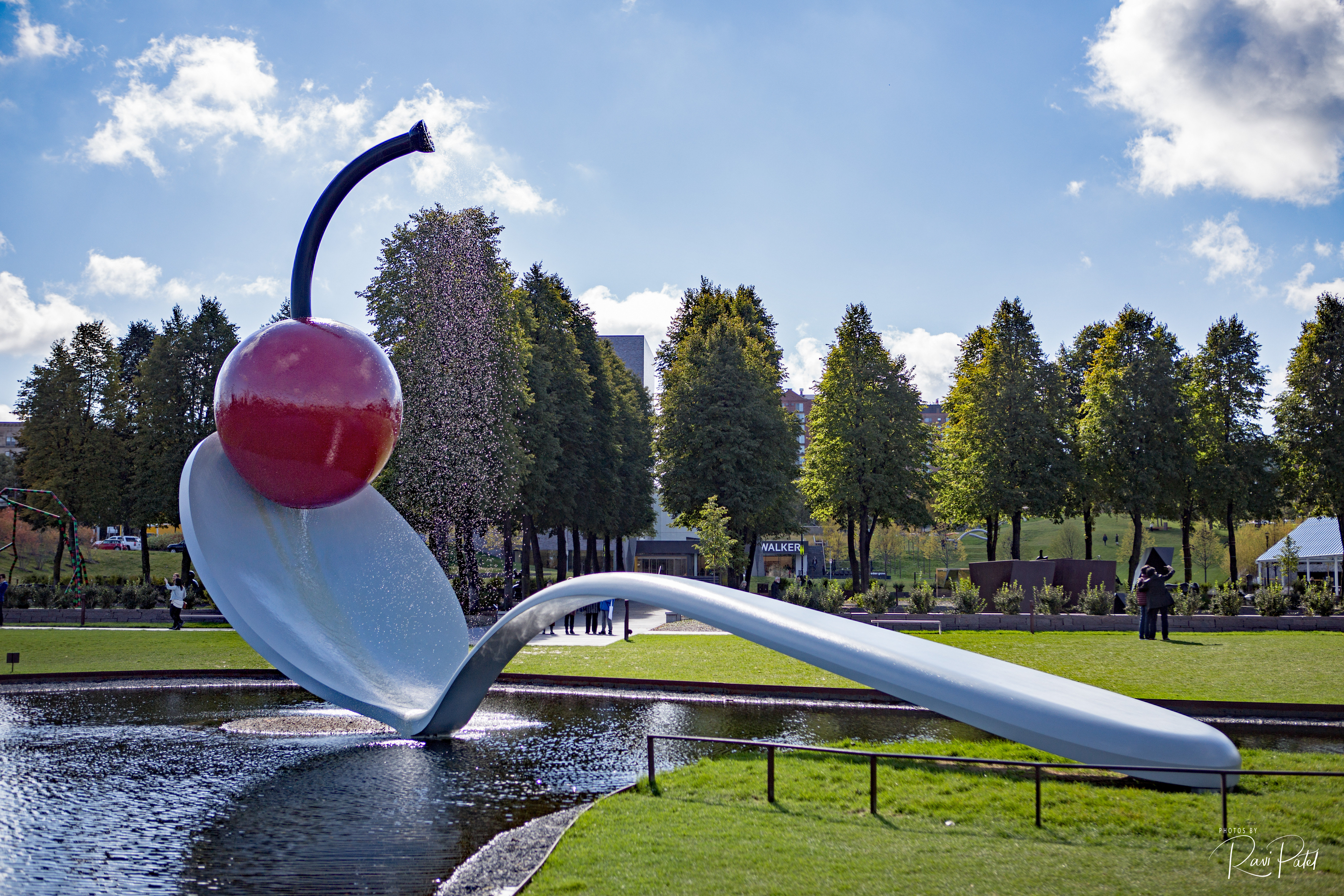 The famous spoonbridge and cherry sculpture is minutes away!