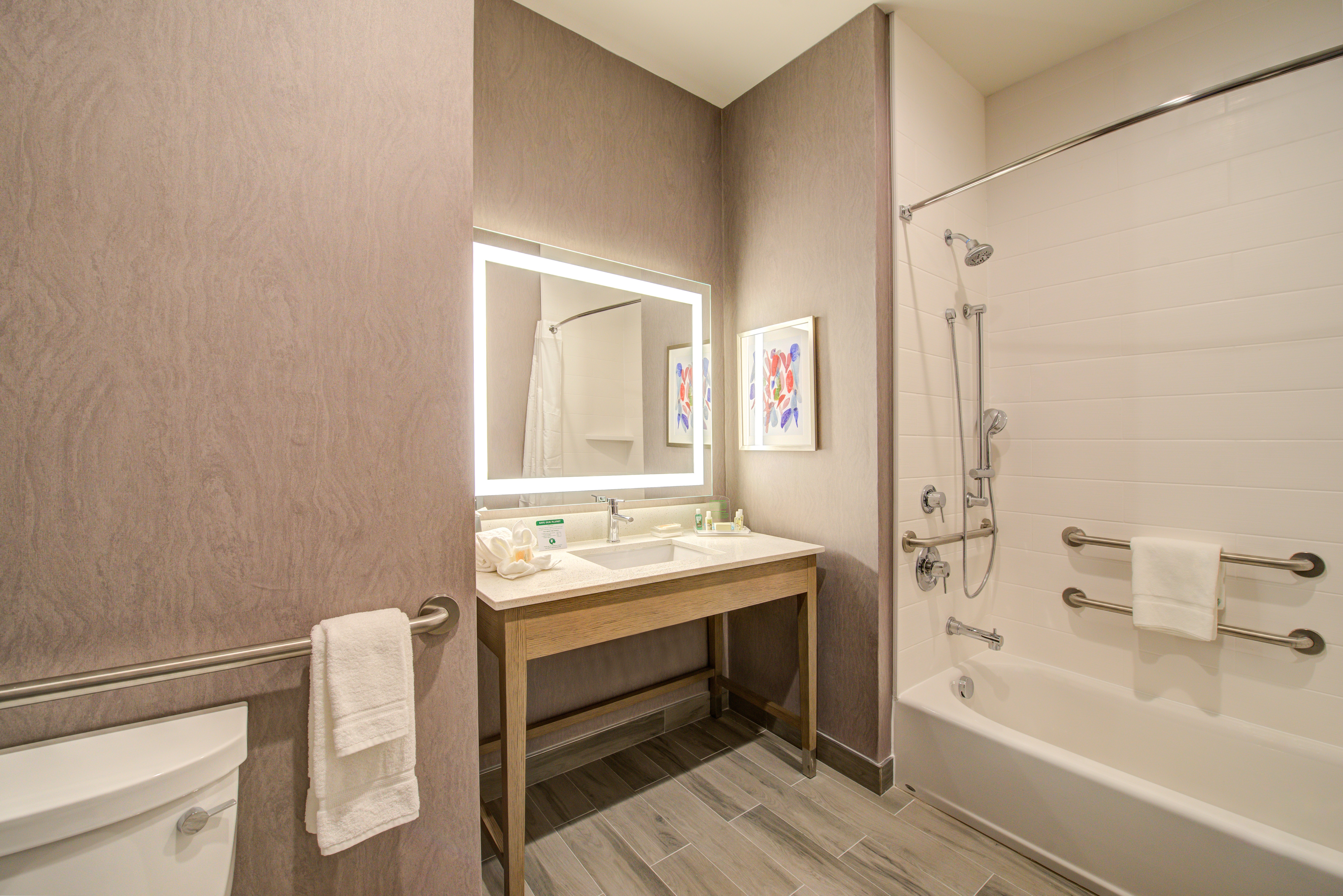 Enjoy the spacious bathroom in this accessible room