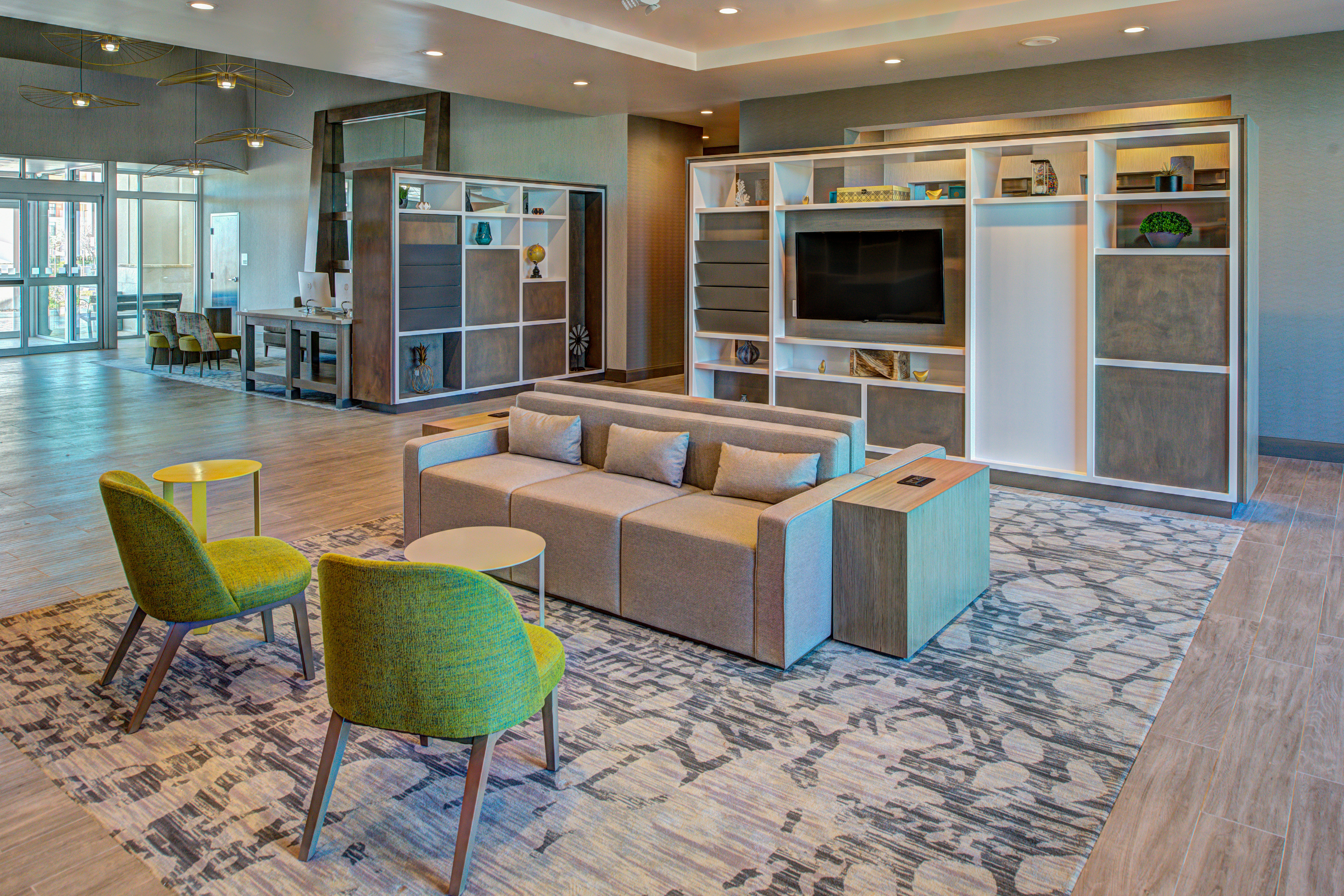 Join family, friends, or coworkers in our modern Media Lounge