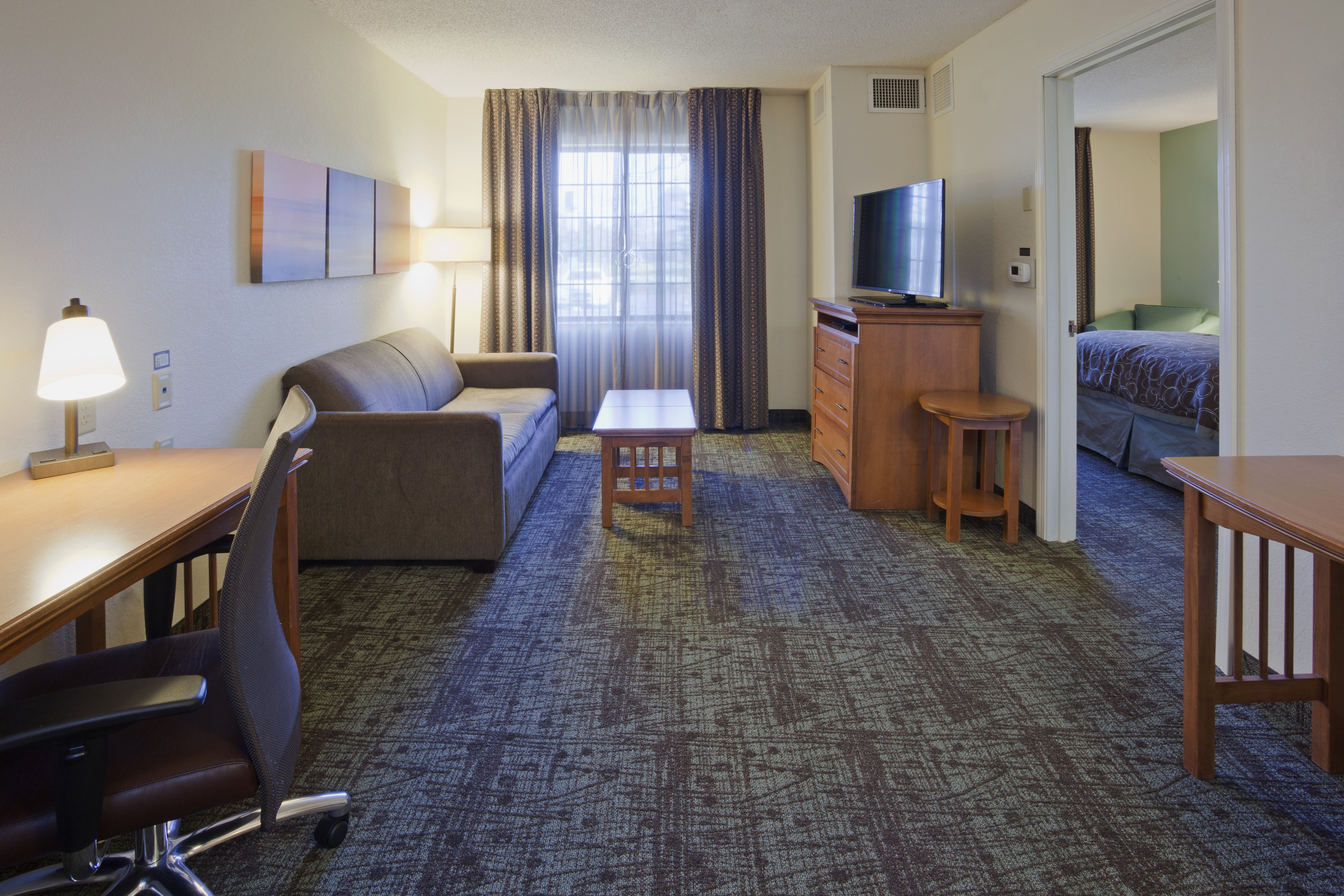 Suburban extended stay hotel in Eagan with large suites.