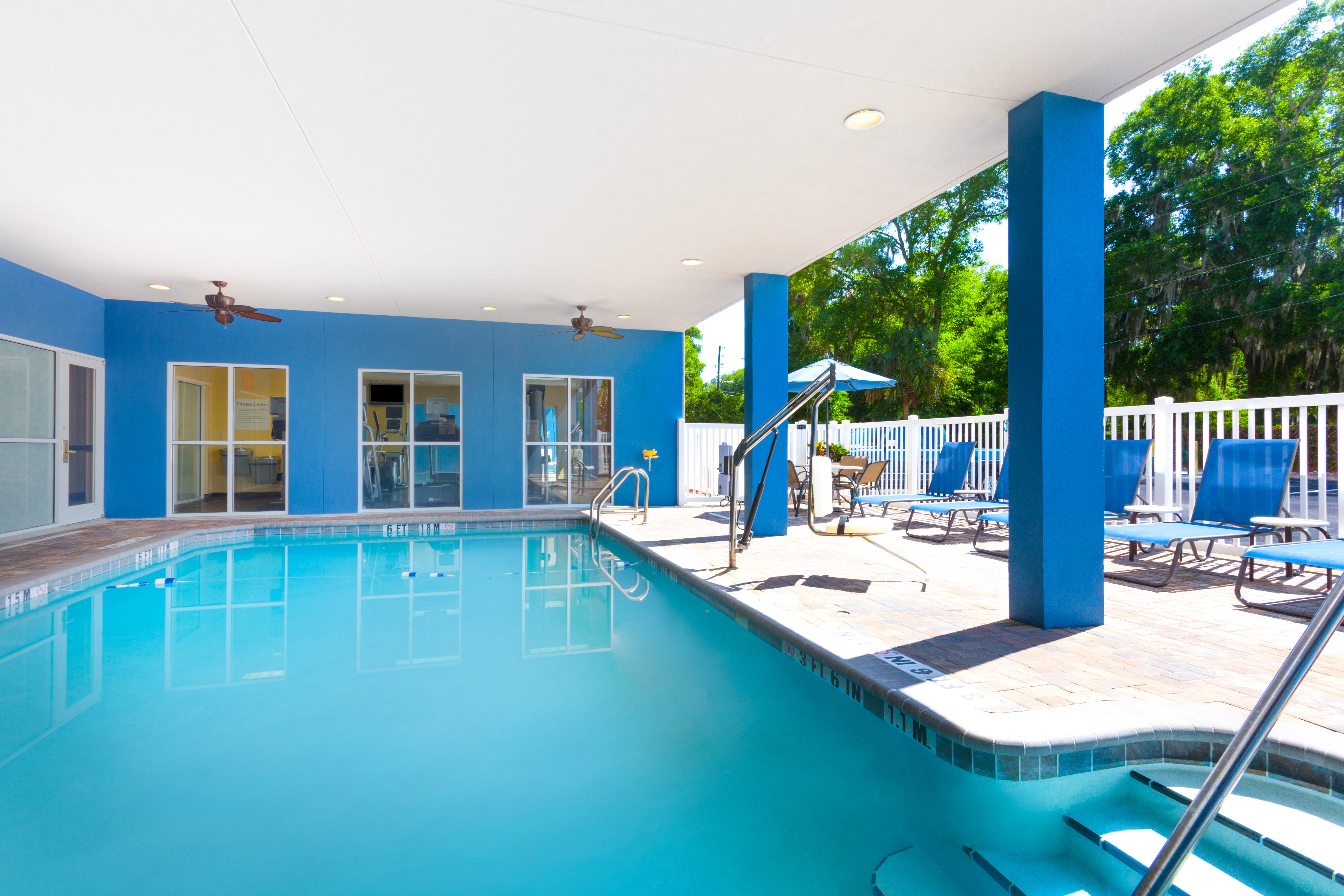Our unique pool is covered and heated for all season swimming.