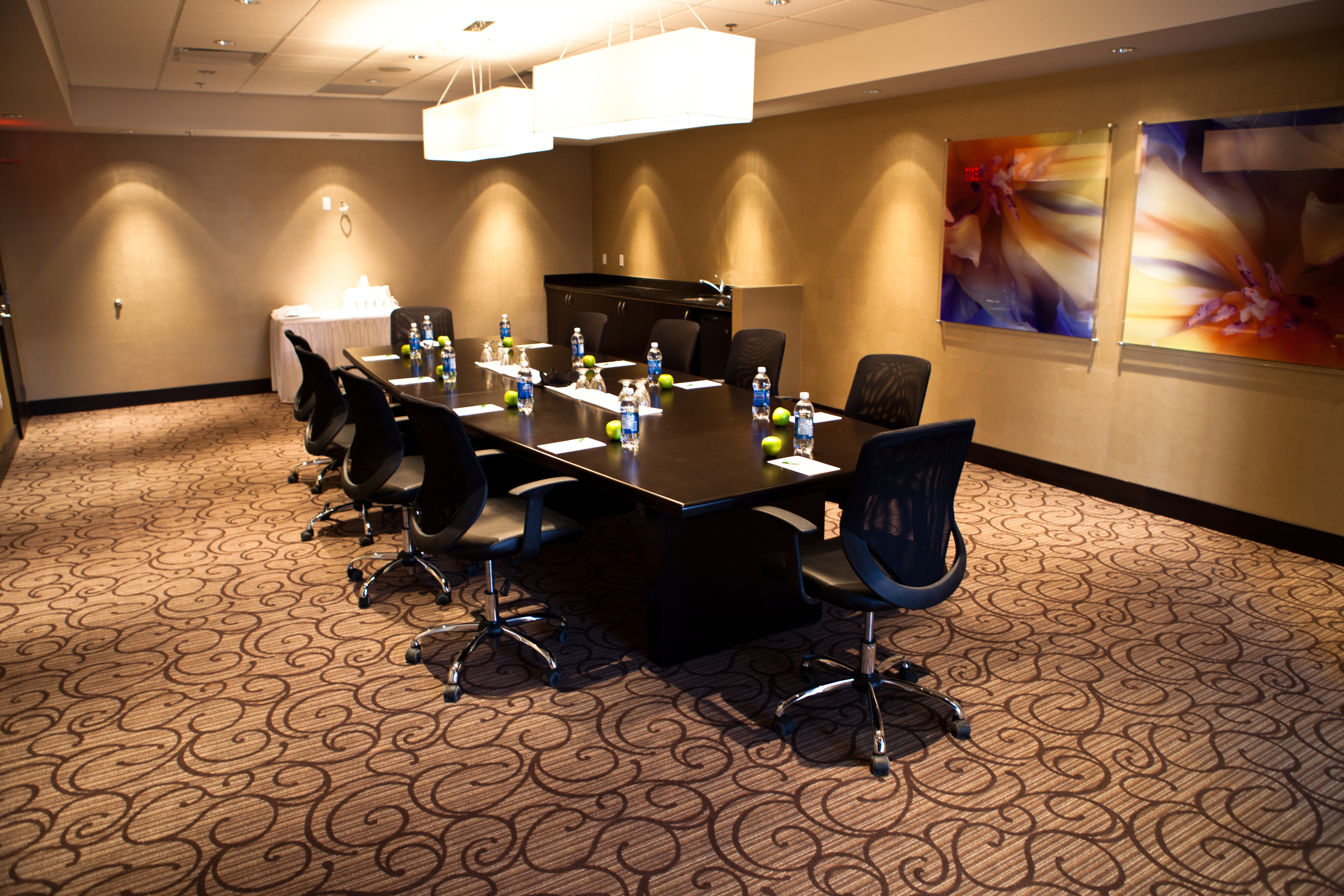 Host your next business meeting at our Executive Boardroom. 